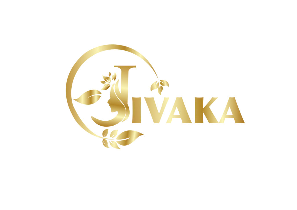 The logo of Jivaka Wellness Spa, featuring elegant typography and a soothing design, representing tranquility and holistic wellness